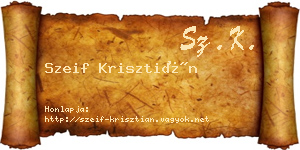 Szeif Krisztián névjegykártya